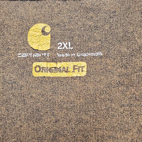 Carhartt Heavyweight Short-Sleeve Pocket Tee Oiled Walnut Heather 2XL - Picture 7 of 9